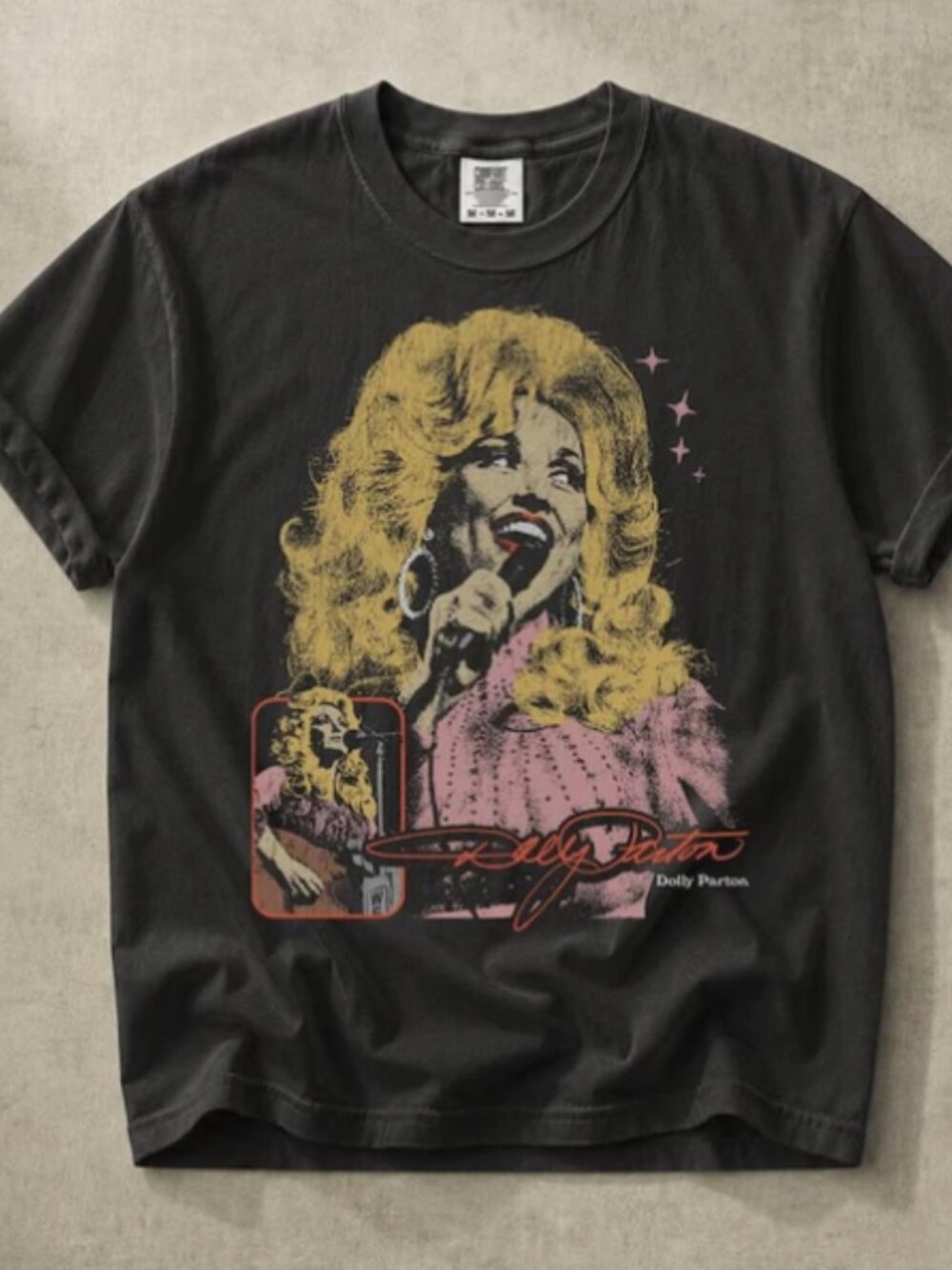 NWT Dolly Parton Vintage Style Country Music Graphic Tee Black